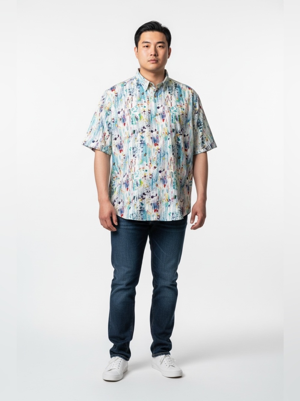Robert Graham Short-Sleeve Abstract Print Button-Down Shirt (Big & Tall, 2XL)